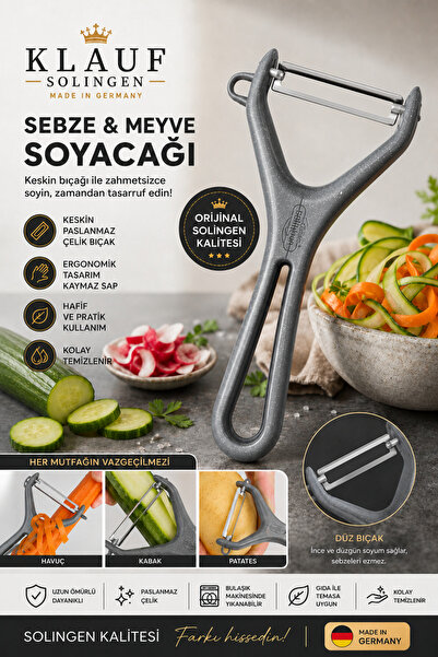 Via Mood Klauf Fruit Vegetable Peeler Stainless Steel Professional Peeler, St...