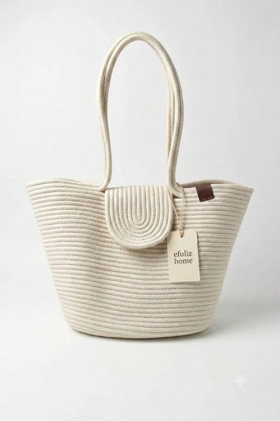 Efuliz Home Straw Beach Bag Handmade Bohemian Summer Shoulder Bag for Women