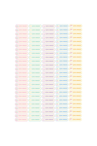 Atatuğ Hediyelik 125 Pieces of Glossy Artistic Thin Pen Labels - Name Written...
