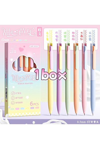 Choice colorful-6pcs 6-pack Quick-Drying Morandi Retractable Gel Pens Candy C...
