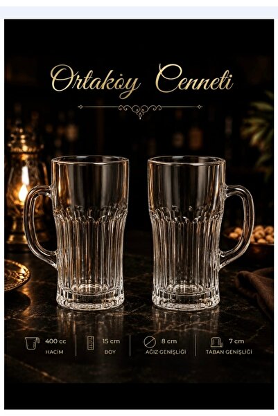 ORTAKÖYCENNETİ 2 Pieces 400 Cc B.Ra Cup, Thick, Quality, 15 cm Length, 8 cm M...