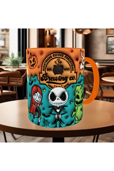 Mugs and love Halloween baskı premium kupa