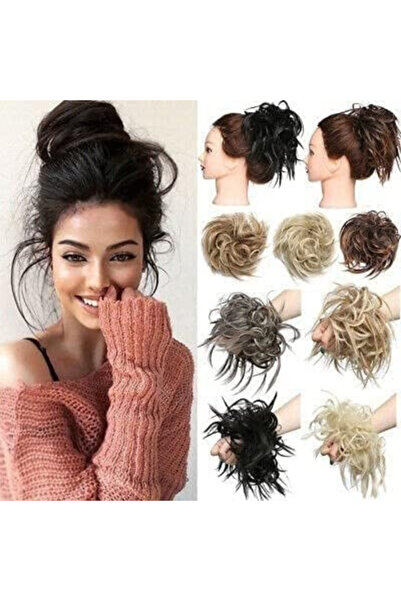 Estelle Messy Cocktail Bun hair bun hair bang hair extension elastic hair ban...