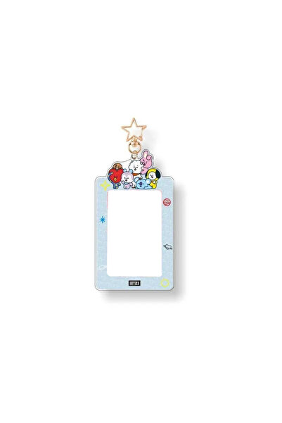 Choice7 حامل بطاقات BTS Kawaii BT21 مع سلسلة مفاتيح، قلادة لتخزين البطاقات، ح...