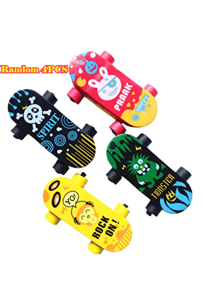 Choice Random 4pcs 4/12/24pcs Creative Skateboard Modeling Cartoon Scooter Pe...