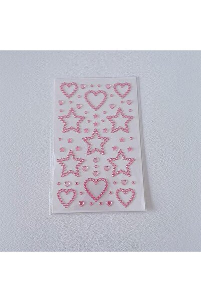 Choice3 pink 3D Star Heart Acrylic Crystal Stickers Kids DIY Decoration Self ...