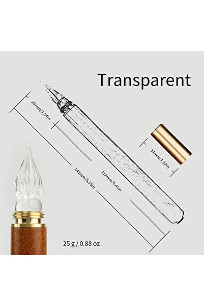 choice2 Transparent SeamiArt 1pc Wood Handle Glass Dip Pen for Calligraphy St...