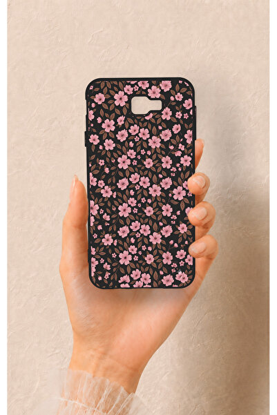 Vip Case Samsung J7 Prime Uyumlu Mini Pembe Çiçek Desenli Silikon Kılıf