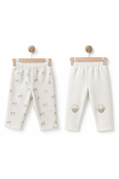 BabyCosy Organic Wear 100% Organic Cotton, Unisex Baby Pants, Lamb Embroidery...