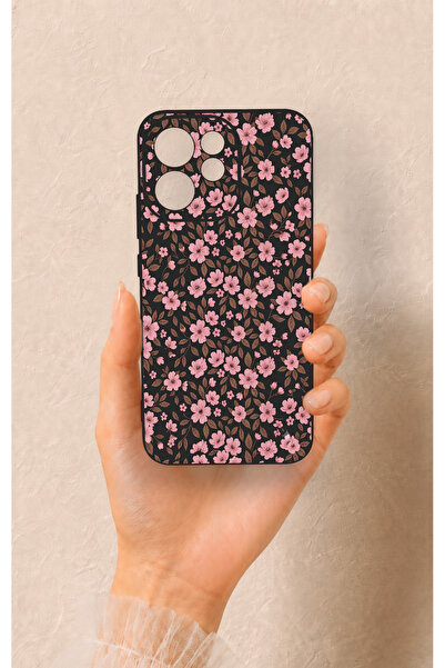 Vip Case Oppo Reno 15F Uyumlu Mini Pembe Çiçek Desenli Silikon Kılıf
