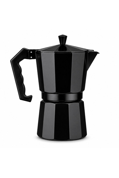 zola Filtru de cafea, din aluminiu, cu maner, 600 ml, pentru 12 cesti, negru