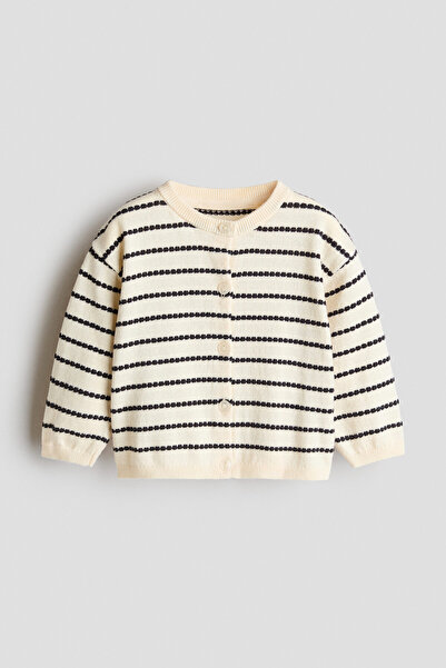 H&M Pamuklu Tekstüre Triko Hırka