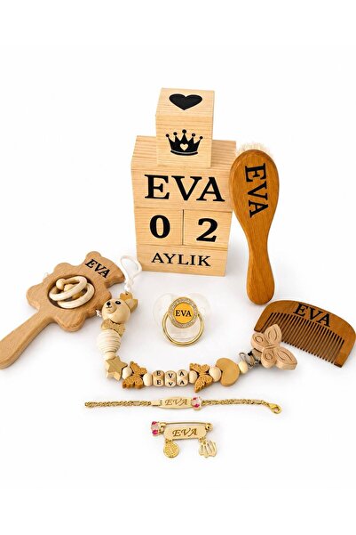 Shopfocus KİŞİYE ÖZEL İSİMLİ-EMZİK-EMZİK ASKISI-ÇINGIRAK-TARAK -BEBEK FIRÇASI...