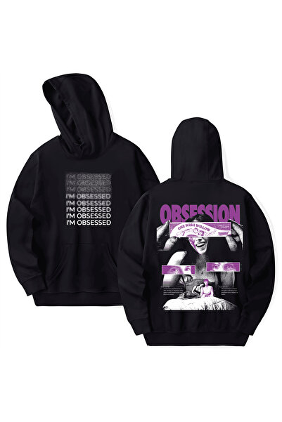 STİL-X Obsession Printed Cotton Long Sleeve 3 Thread Hooded Sweatshirt