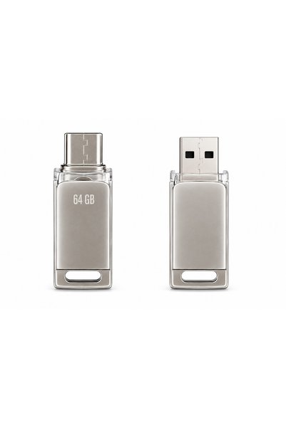 Torzende 64 Gb USB Type-C +Usb Otg Flash Memory Metal Body Compatible with Android Phones and Computers