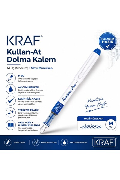 Art & Art Kraf Kullan-At Dolma Kalem Mavi