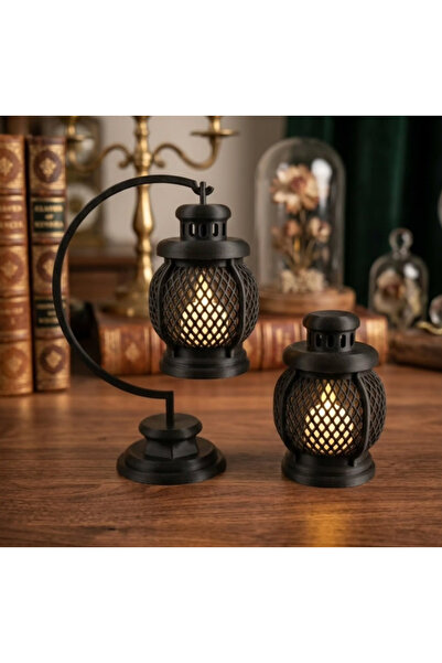 Genel Markalar 3D Tasarım Modern Askılı Ve Masaüstü Fener Mumluk Seti | LED T...