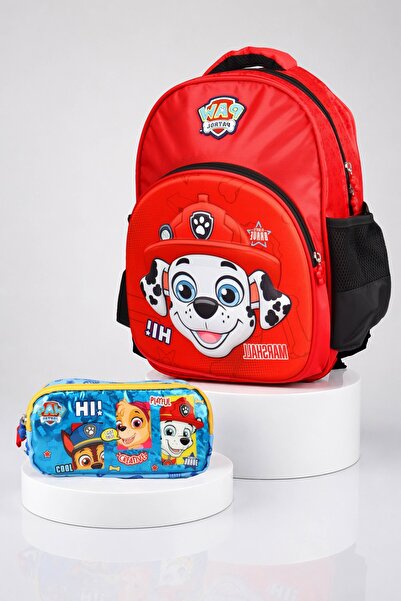 PAW PATROL X Dekomus Licensed Marshall 40 cm Large Size School Bag and Pen Ba...