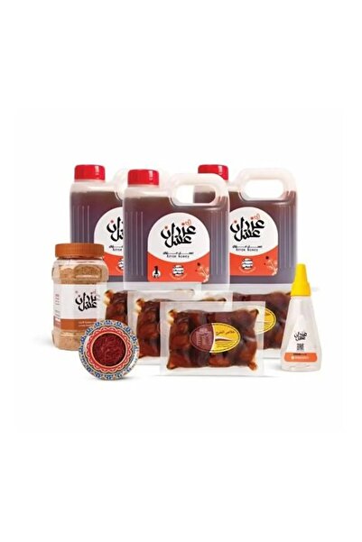 Azran Honey عرض 3 كيلو عسل سدر فاخر + 4 عبوات تمر + عبوة قهوة سعودية مع زعفرا...