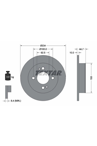TEXTAR Set Discuri De Frana 92291603 Hyundai Grand I10 3/I10 2/I10 3