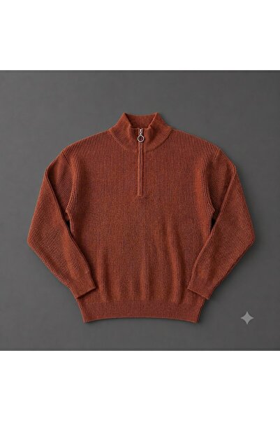zs zaos fashion Men's Long-Sleeved Stand-Up Collar Thick Knit Sweater Casual ...