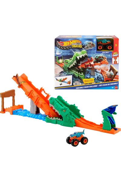 HOT WHEELS Monster Trucks Crocodile Crash Challenge Playset