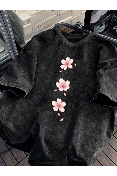 Pink Sky Unisex Oversize Vintage Washed Street Style Μόδα του δρόμου Βαμβακερ...
