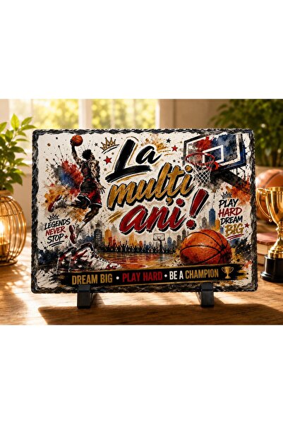hiperborea Ardezie Personalizată –„La mulți ani!” – Baschet Champion - Cadou ...