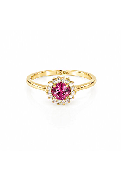 Auristore Inel aur 14K cu turmalină 0.85 ct și 18 diamante