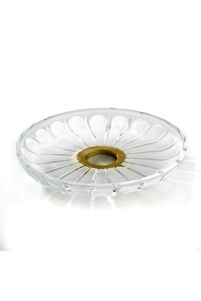 TREESSECI 3Scmontblanc Tray, Counter Top - Frosted Glass/Gold