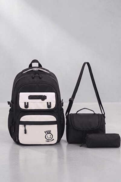 Waddell Lisanslı Twill Modeli 3'Lü Set İlkokul Ortaokul Günlük Okul Sırt Çant...