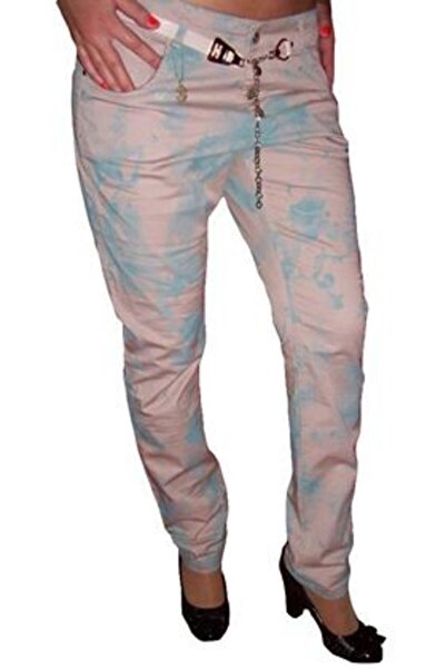 OEM Pantaloni moderni, de culoare pudra, cu tur lasat