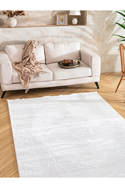 Tuğra Halı Sıla SL02 240 x 340 Krem Akrilik Modern Salon Halısı Yumuşak Dokul...