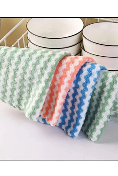 HİROS'H 1 Adet Mikrofiber Yumuşak Dokulu Temizlik Bezi 30*30 Cm Mutfak Bezi Leke Tutmaz Koku Yapmaz