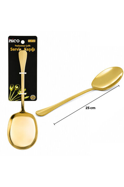 YerliÇöpPoşeti Metal Serving Spoon - 25 cm - Gold Color