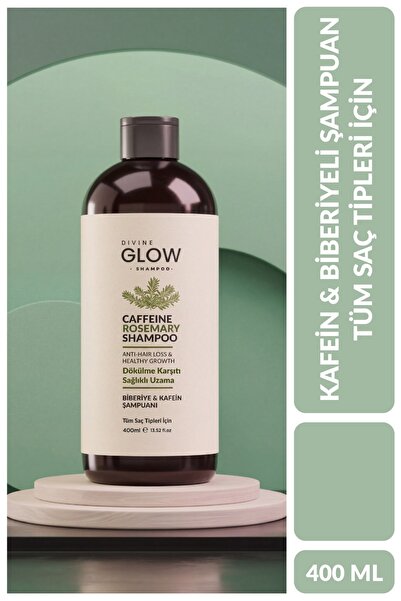 Divine Glow Biberiye ve Kafein Şampuan, Dökülme Karşıtı Sağlıklı Uzama, Kafei...