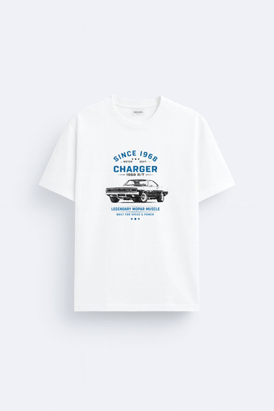 cesita Vintage Retro Car Printed Cotton White T-Shirt T-Shirt