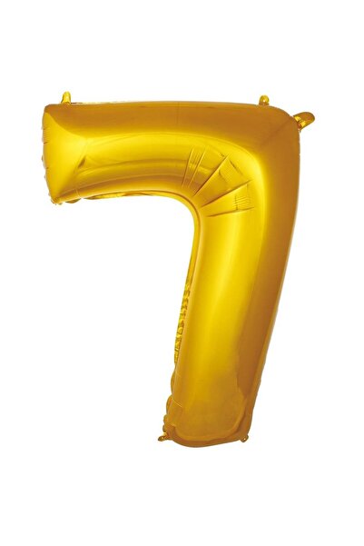 Parti Dükkanı 16 Inch 36 cm Gold 7 Number Foil Balloon Birthday Age Balloon P...