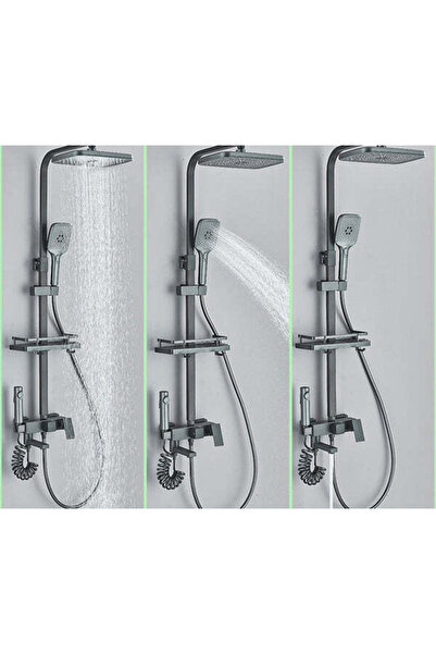 Sanlux Coloana de Duș cu Baterie, Negru Mat, 3 Funcții, Pipă Mobila