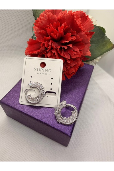 XUPING JEWELRY Steel Earrings with Zircon Stones and a Model That Spins from ...