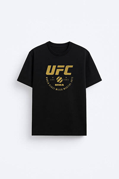 cesita تي شيرت أسود من القطن مطبوع عليه UFC Fight Night