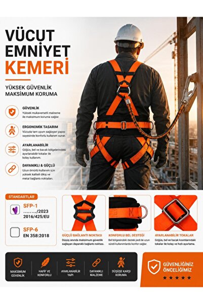 MGZ Paraşüt Tipi Tam Koruma Emniyet Kemeri