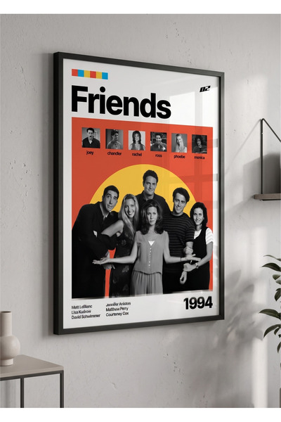Zuma Studio Friends1994 Dizi | Siyah Çerçeveli Duvar Tablosu | Premium Dekora...
