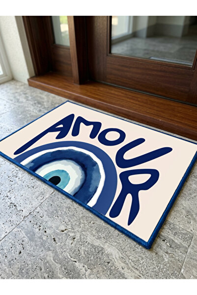 RUGRUMBA Non-Slip Sole Positive Energy Themed Washable Door Front-Bathroom Ma...