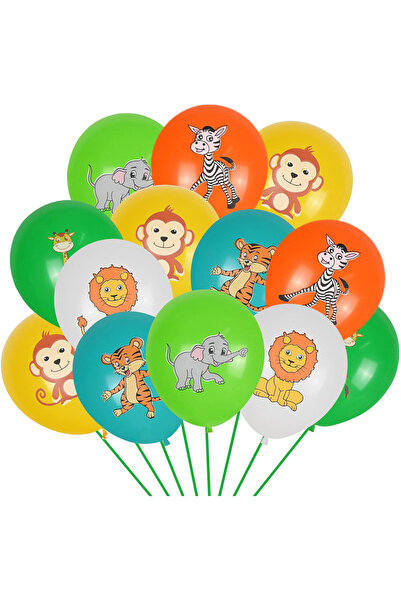 Generic Brand 12 Inch 30Pcs Jungle Animal Print Latex Balloons, Lion Tiger El...