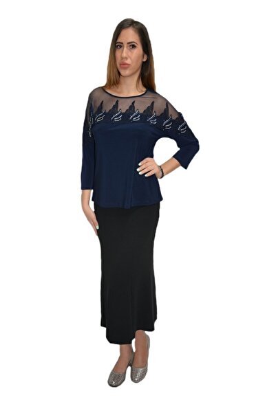 OEM Bluza eleganta office ,model desebit ,nuanta bleumarin