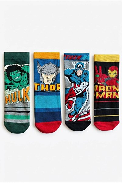Marvel Lisanslı Iron Man Captain America Hulk ve Thor 4’lü Erkek Çocuk Soket ...