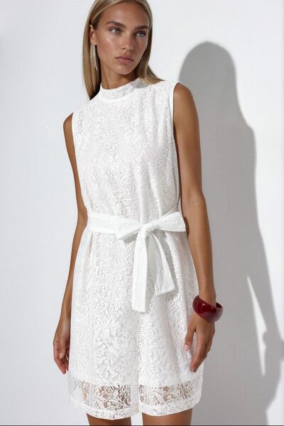Hiccup Msn Belted Strapless Lace Mini Dress