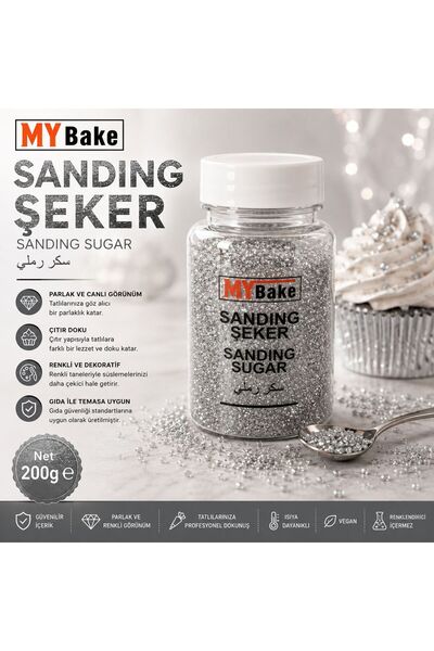 MY BAKE Gümüş Sanding Şeker | Pasta, Kurabiye, Cupcake, Donut ve Tatlı Dekor ...