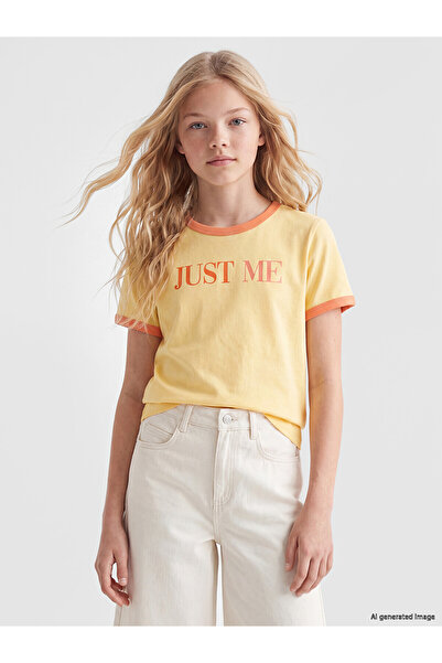 LC Waikiki Original Oval Collar Printed Girls' T-Shirt